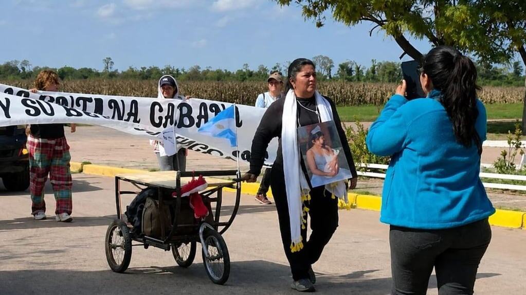 Mariana Aranda durante su marcha por justicia