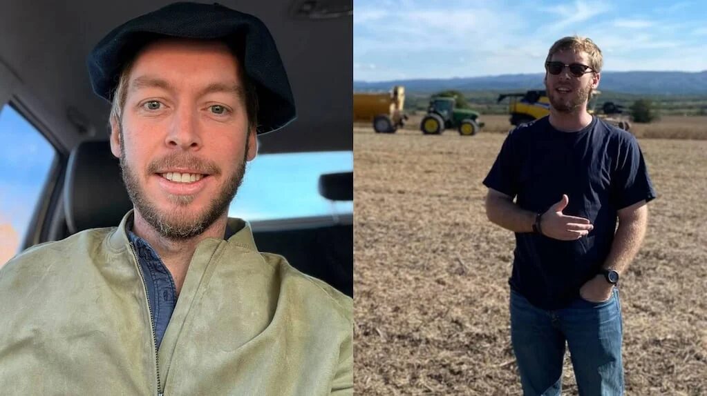 Mateo Hünicken, consultor del agro argentino, trabajando en el campo