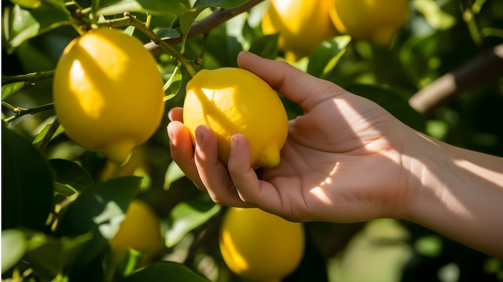 Cáscaras de huevo alrededor de un limonero
