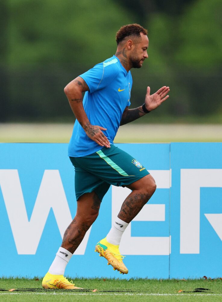 Neymar entrenando con la selección de Brasil en el Mundial 2026
