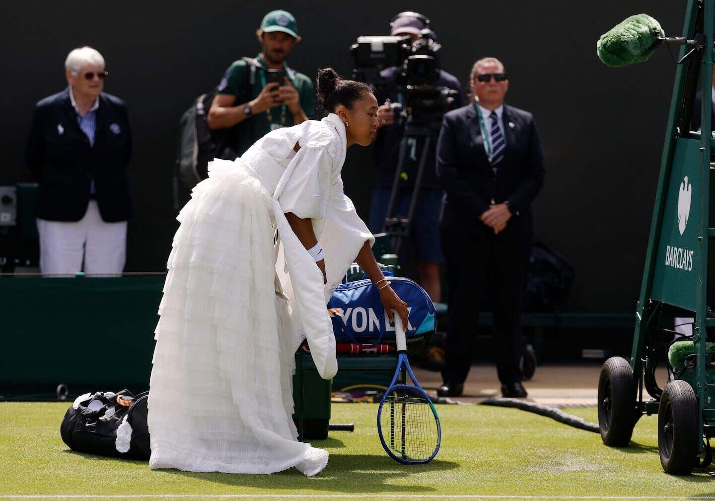Naomi Osaka en Wimbledon con un kimono blanco inspirado en Kill Bill
