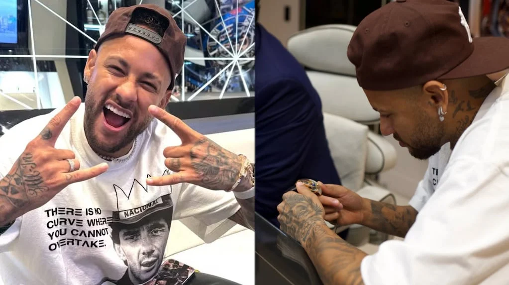Neymar en la boutique de Jacob & Company en Nueva York