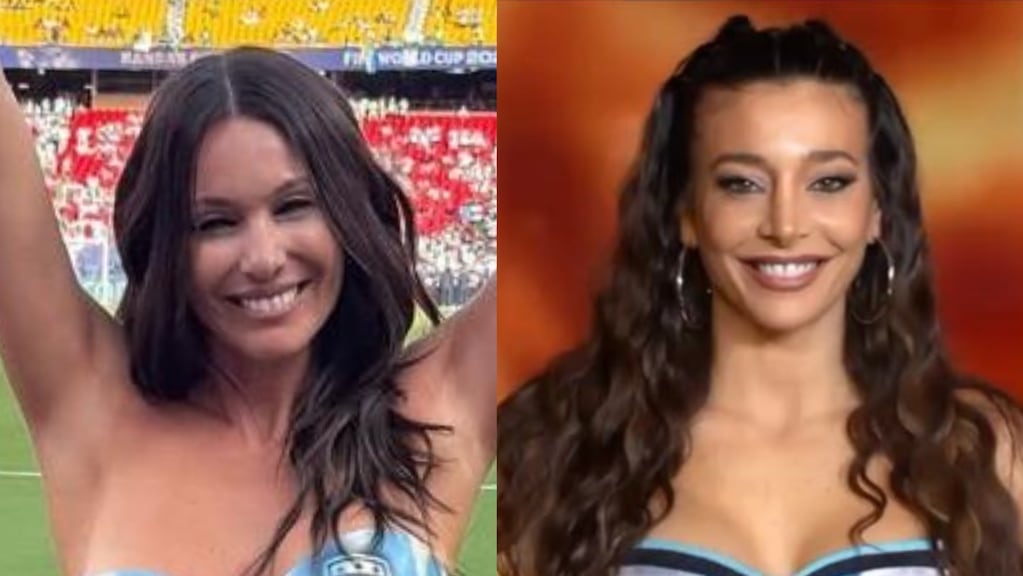 Pampita y Sol Pérez con corsets inspirados en la selección argentina