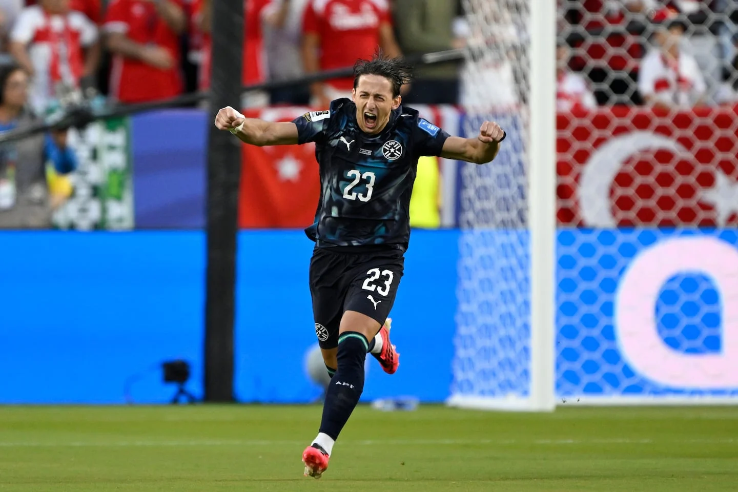 Jugador de la selección paraguaya celebra un gol en el Mundial 2026