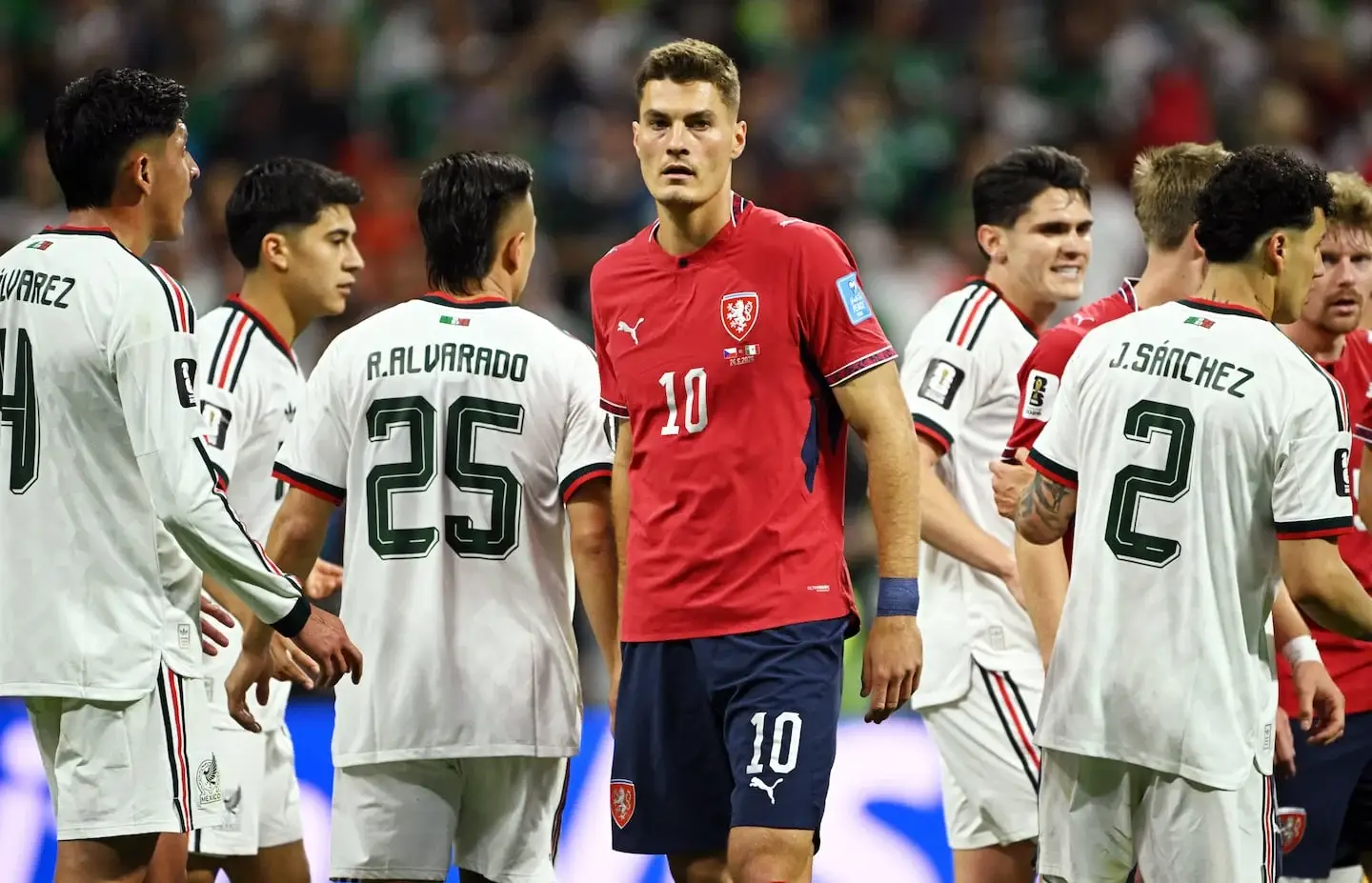 Patrik Schick en el Mundial 2026 con la selección checa durante un partido contra México