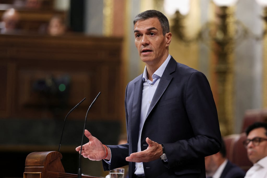 Pedro Sánchez defendiendo su gestión ante el Congreso de España