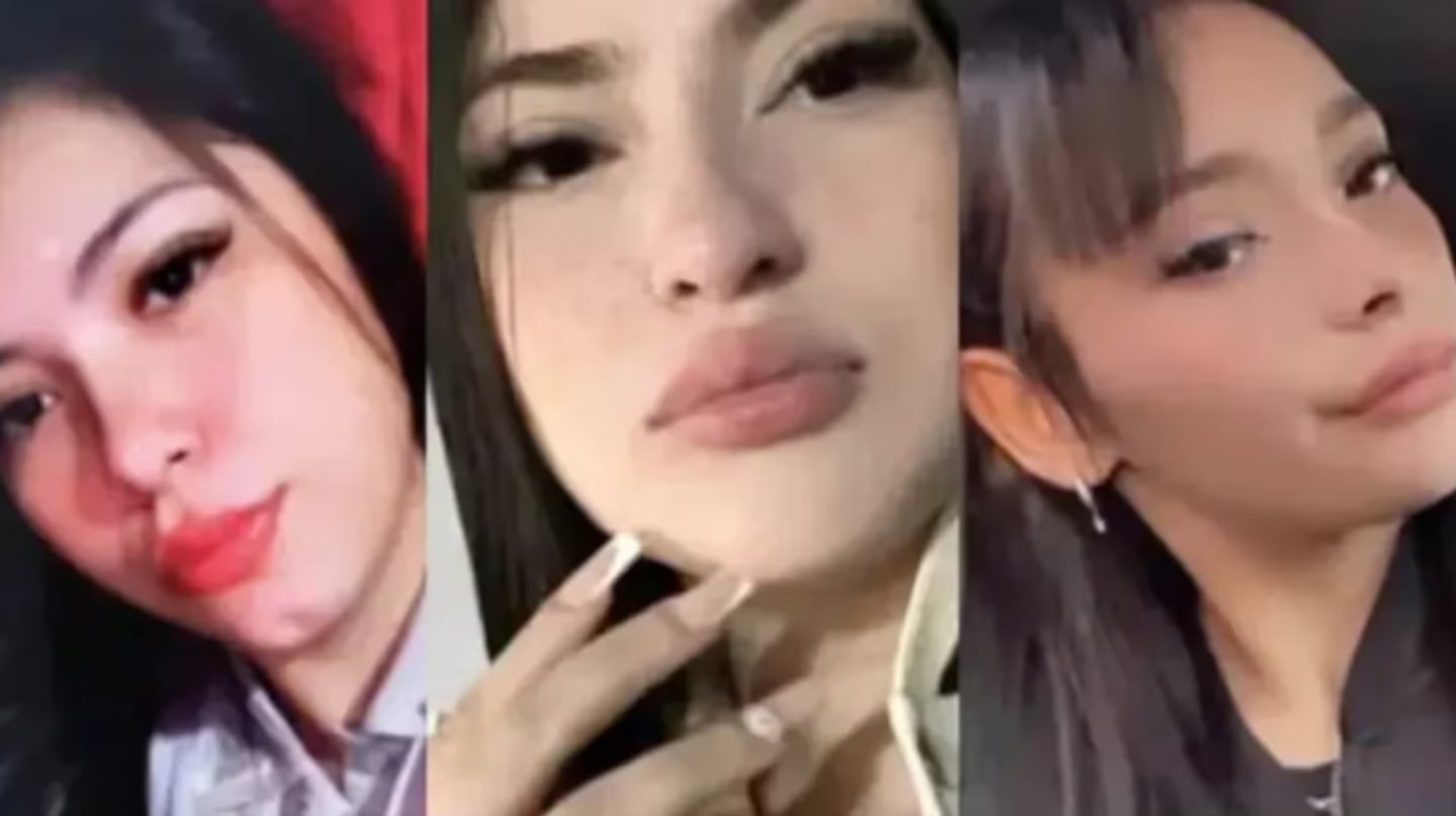 Tres mujeres posando con diferentes expresiones y estilos de maquillaje