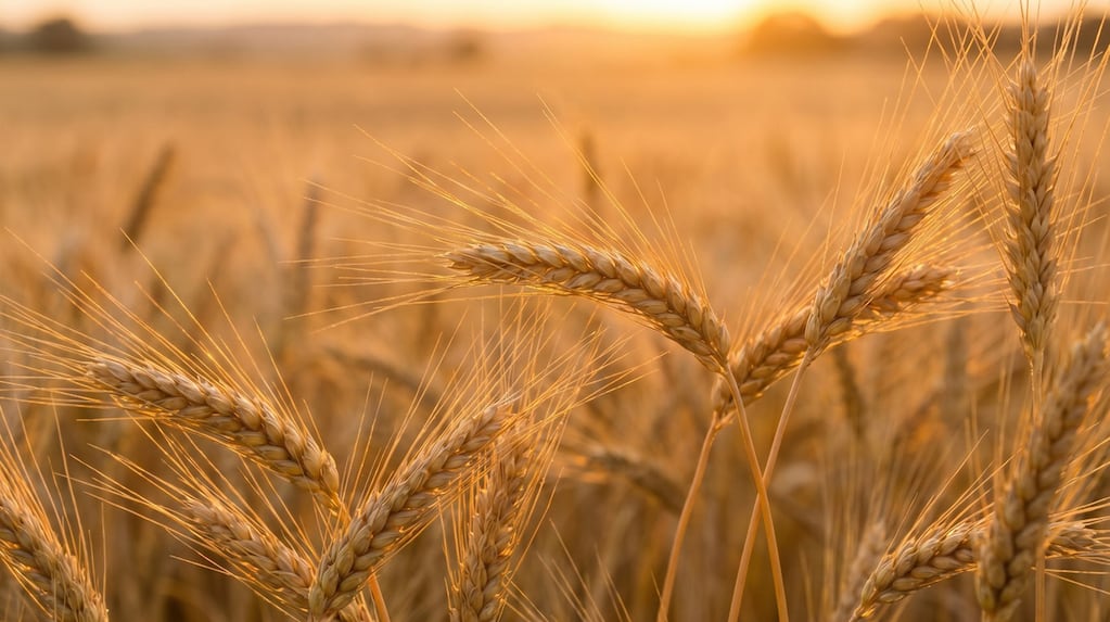 Cultivo de trigo afectado por malezas