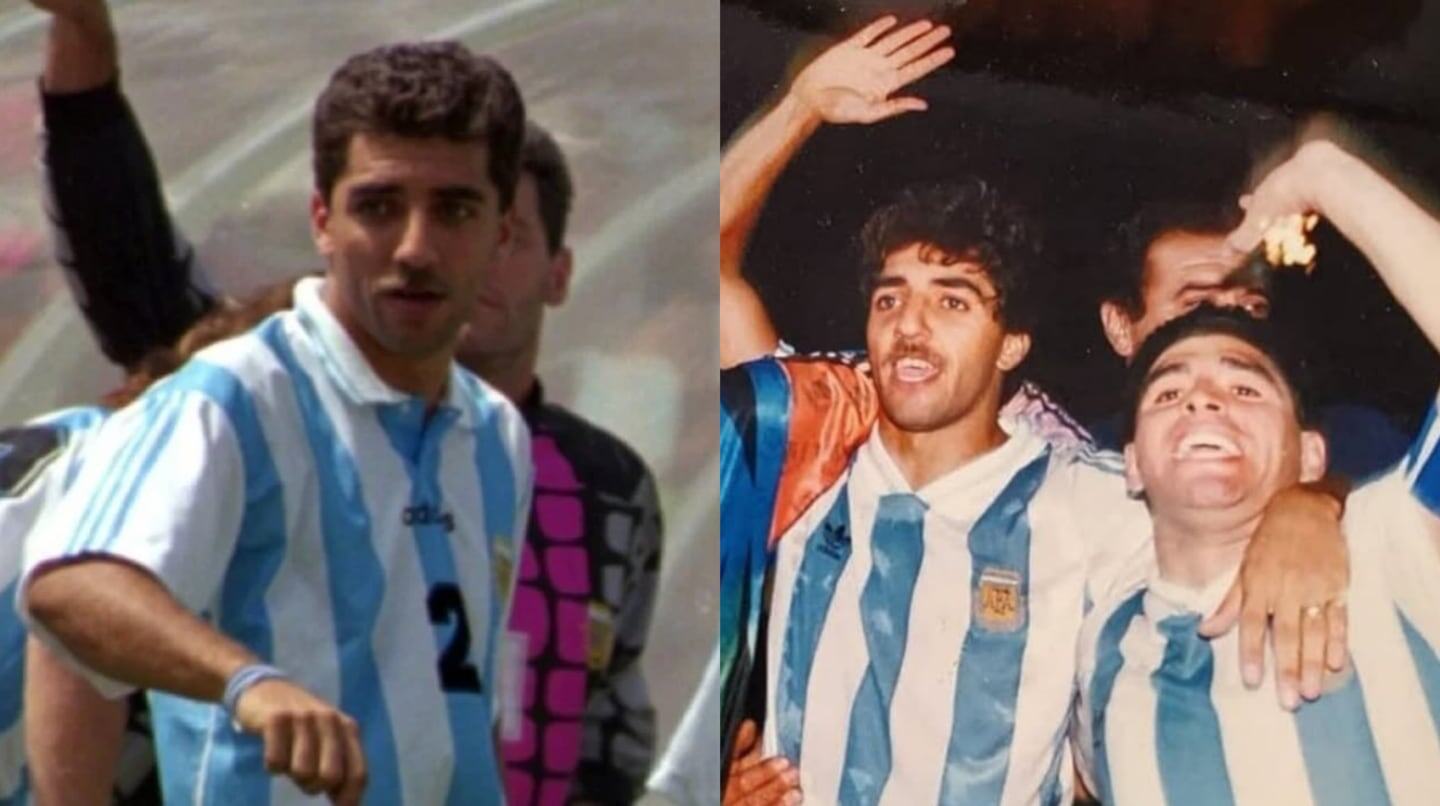 Sergio Vázquez y otros jugadores argentinos celebrando en el Mundial de 1994