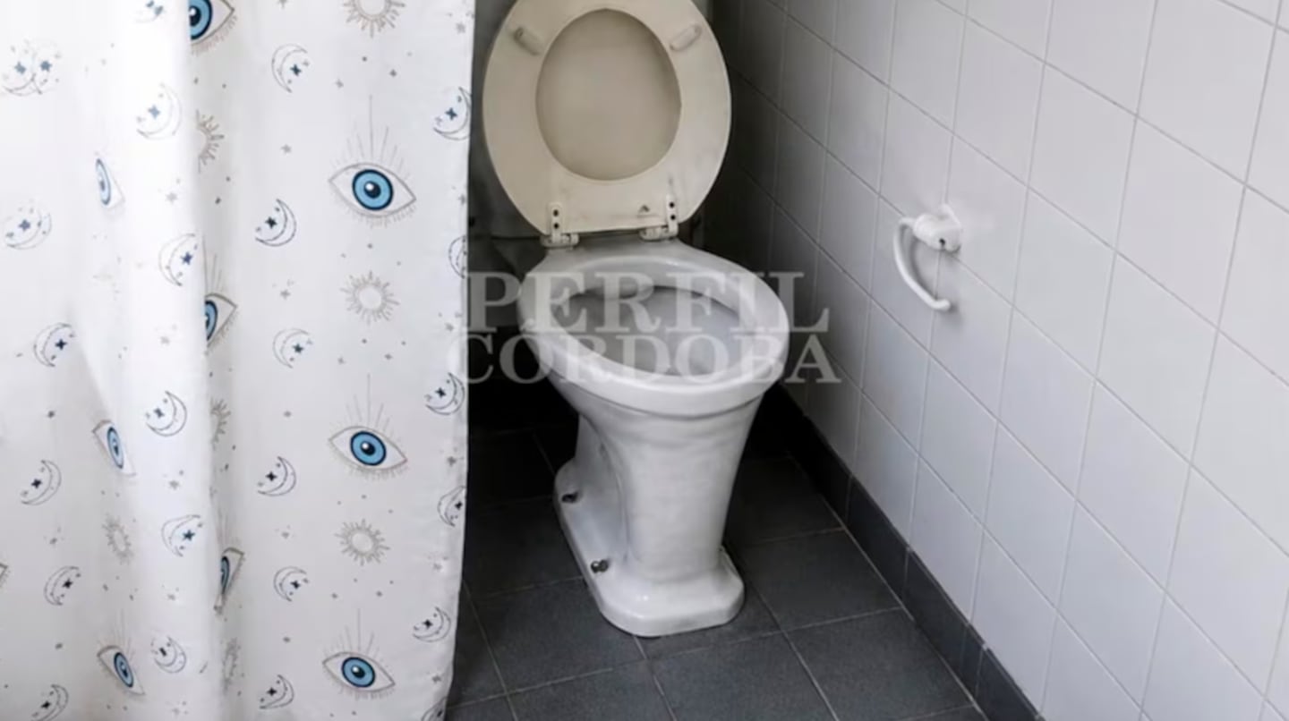 Inodoro en el baño de la casa de Claudio Barrelier