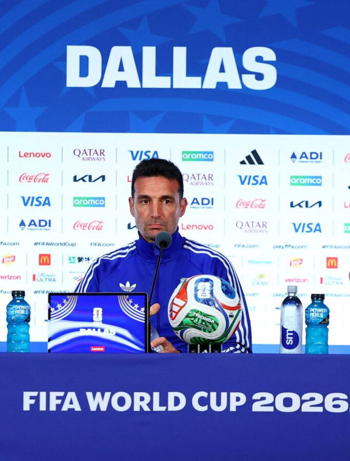 Lionel Scaloni en conferencia de prensa durante el Mundial 2026 en Dallas