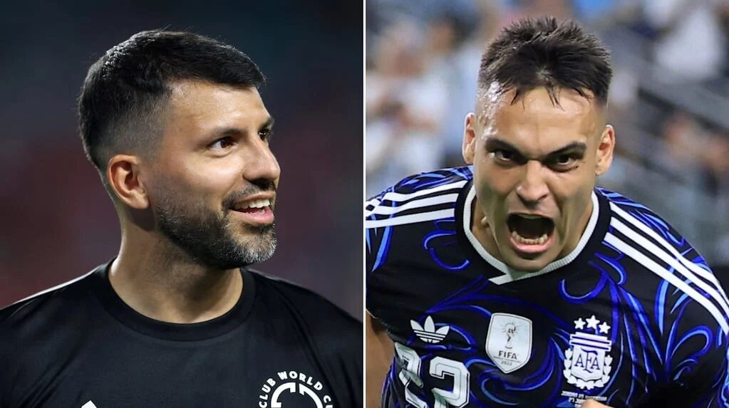 Sergio Agüero y Lautaro Martínez en la Selección Argentina