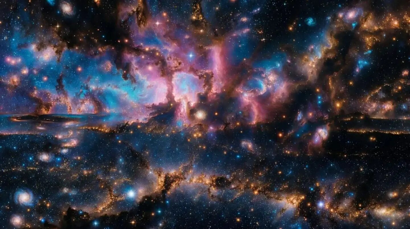 Nebulosa colorida en el espacio profundo que representa el cosmos