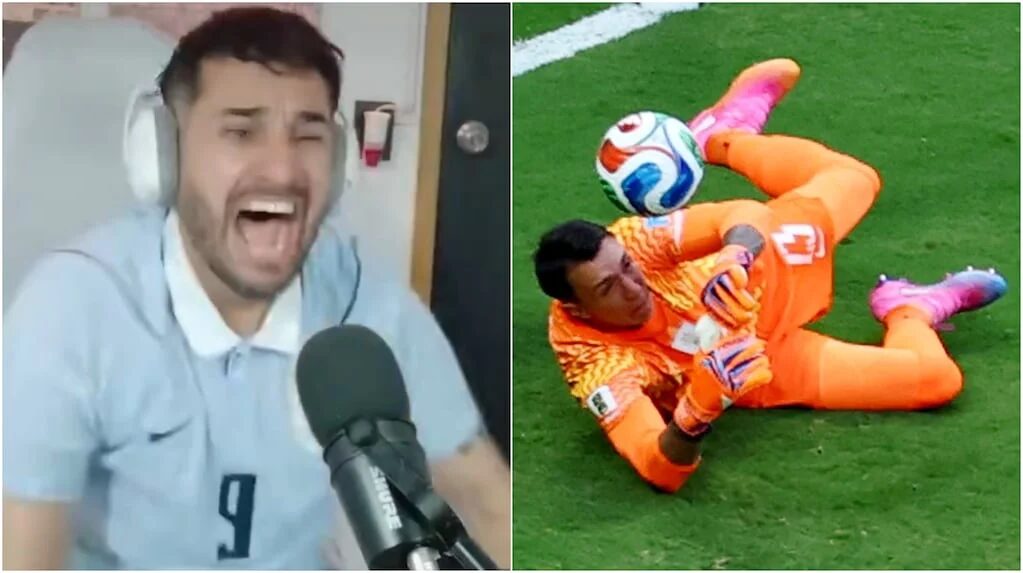 Streamer uruguayo Fabri Uruguayo reacciona en vivo durante el partido Uruguay vs España