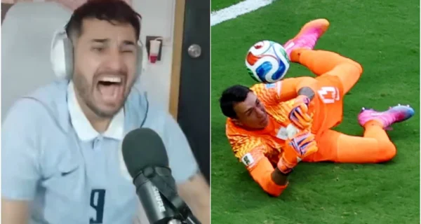 Streamer uruguayo Fabri Uruguayo reacciona en vivo durante el partido Uruguay vs España