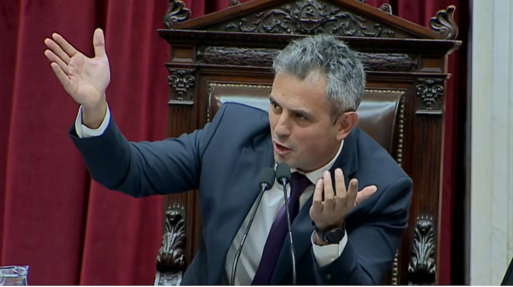 Martín Menem en la Cámara de Diputados durante una sesión