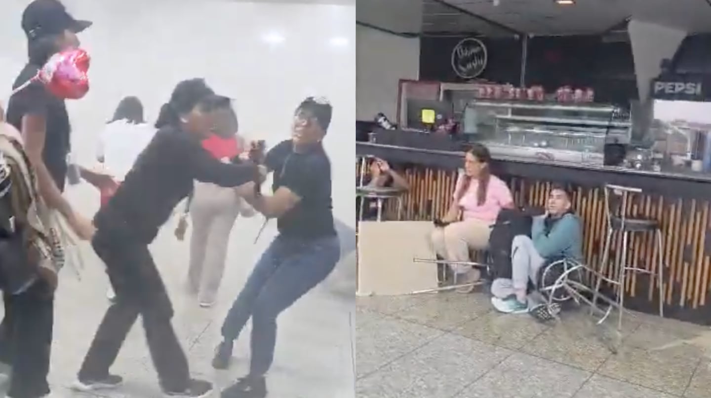 Personas en el aeropuerto de Maiquetía tras los terremotos en Venezuela