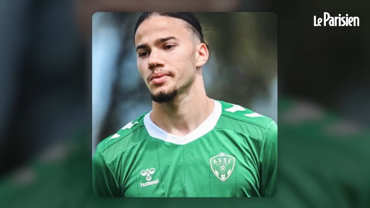 Kenzo Kies, futbolista del En Avant Guingamp, en uniforme verde