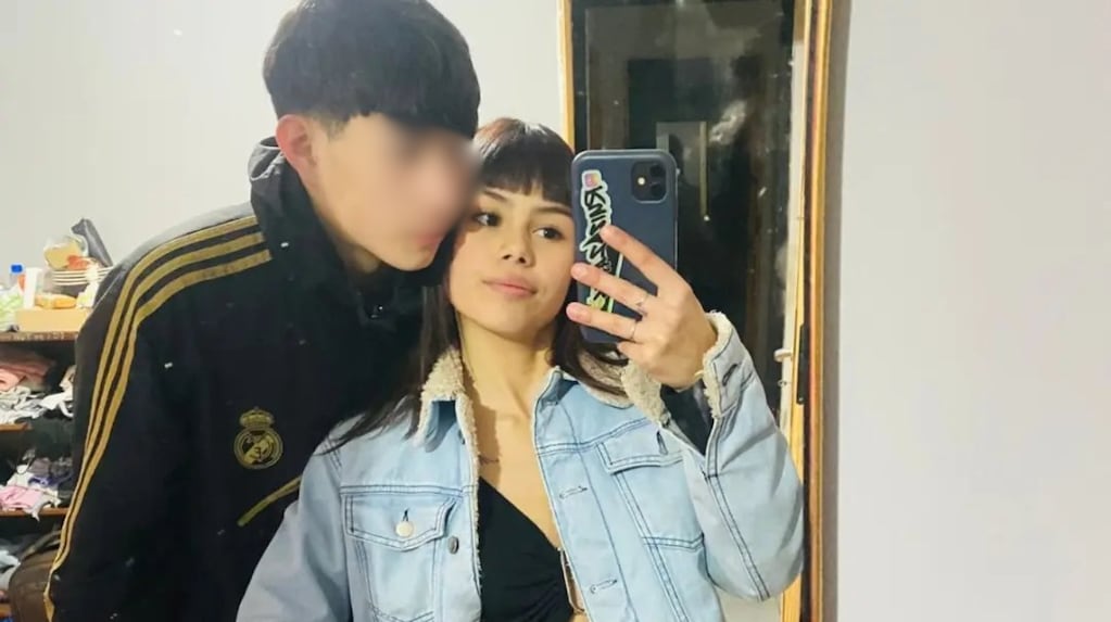 Guadalupe Merlos Dipietro en una foto con su novio