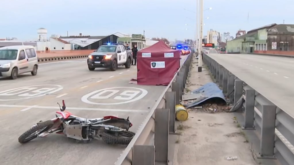 Accidente en el Puente Pueyrredón donde un motociclista falleció