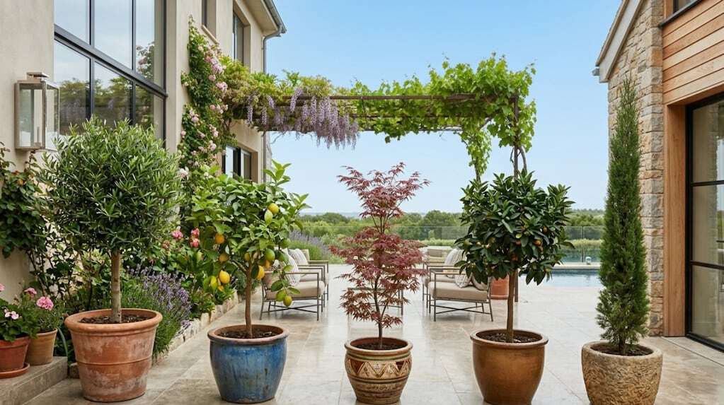 Árboles en maceta decorativos