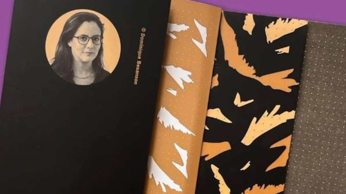 Portadas de tres libros de autoras argentinas con retrato de Dominique Bessaron