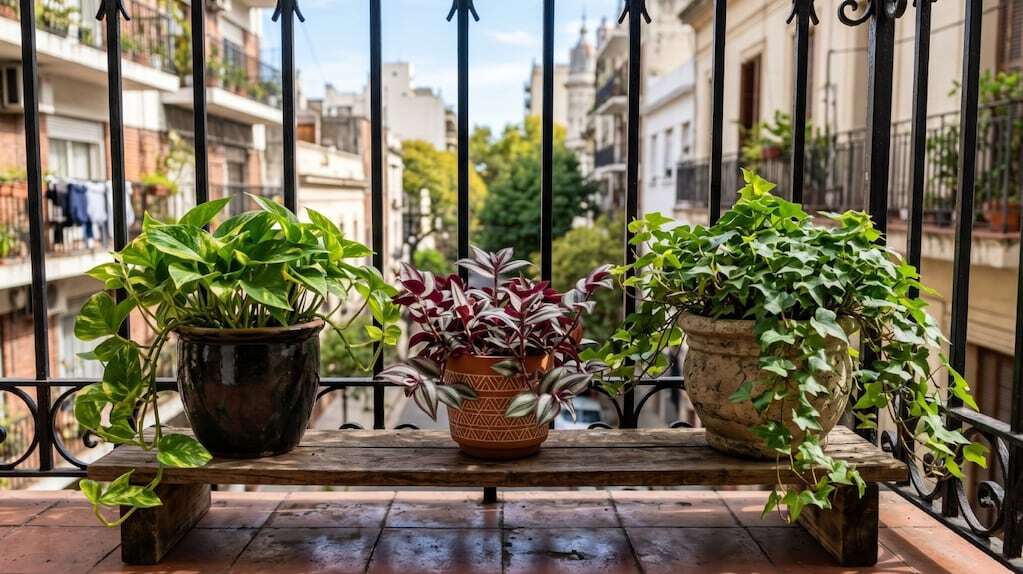 Plantas de interior en un balcón