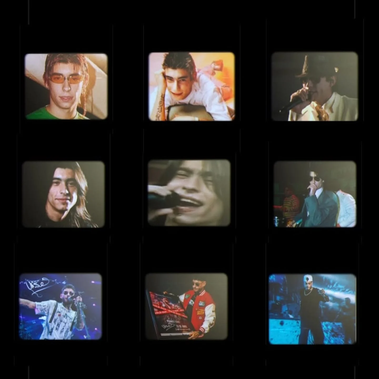 Collage de imágenes de Ulises Bueno a lo largo de su carrera musical