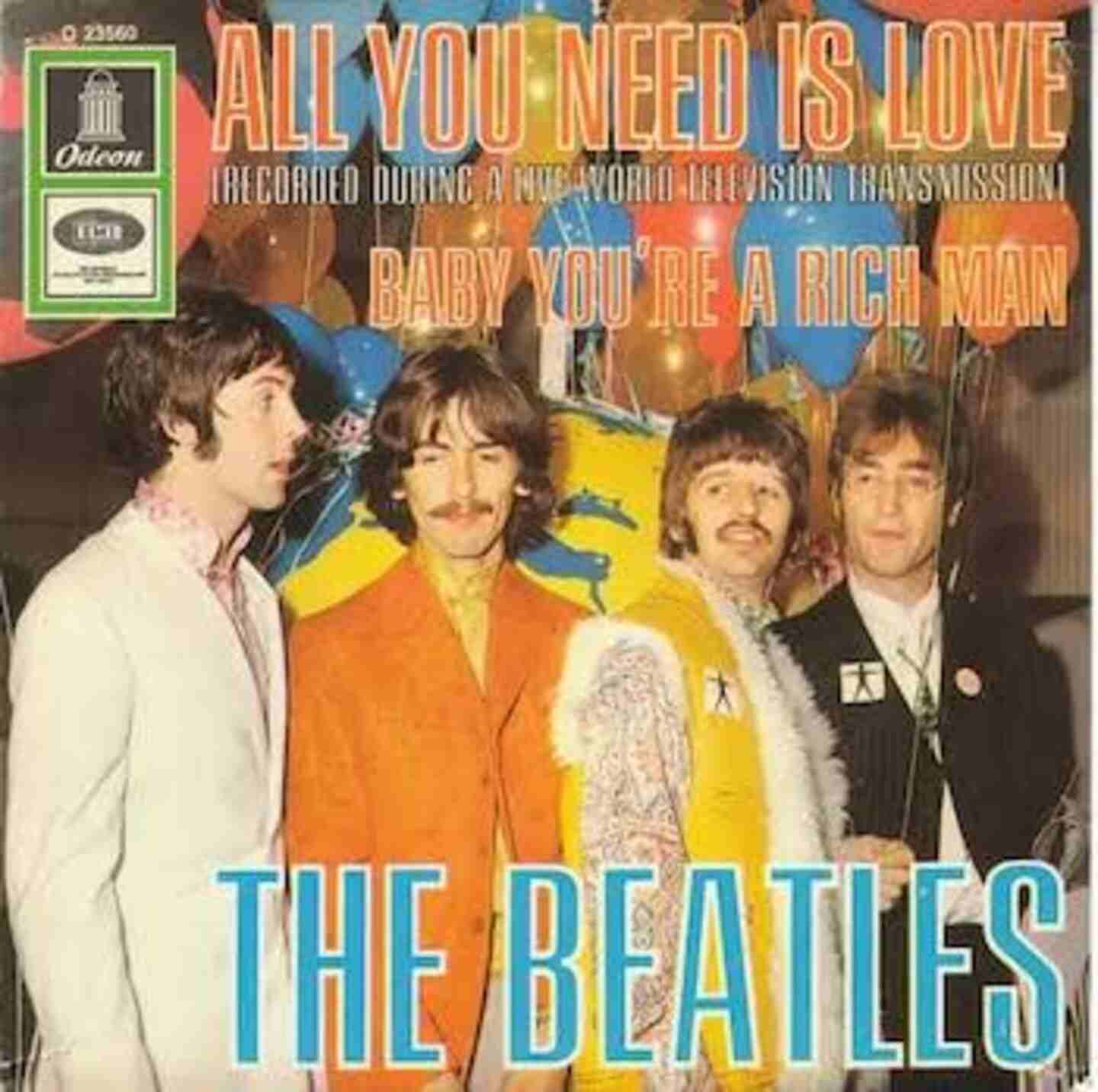 Portada del sencillo 'All You Need Is Love' de The Beatles