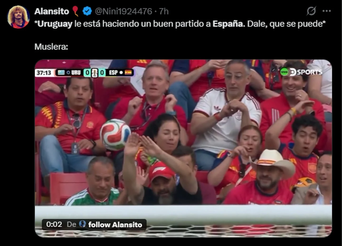 Aficionados de Uruguay y España en un partido del Mundial 2026