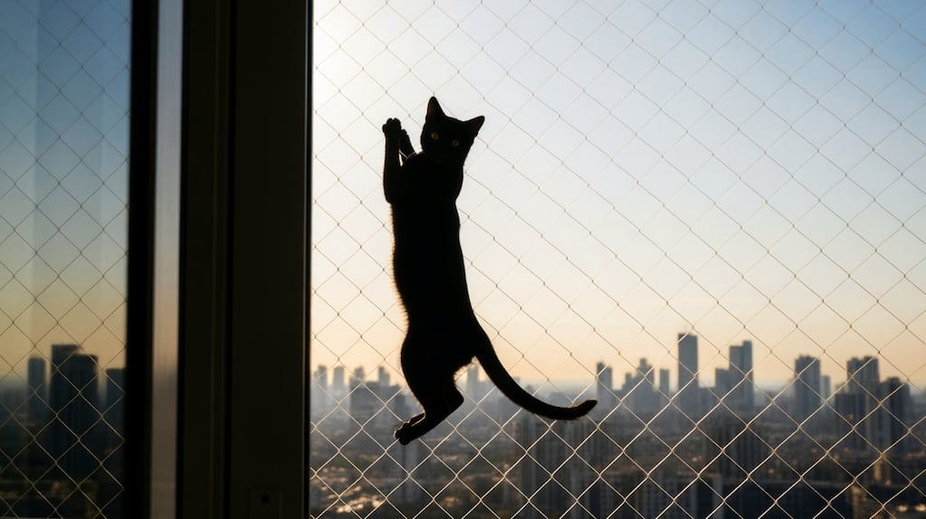 Gato observando desde una ventana segura