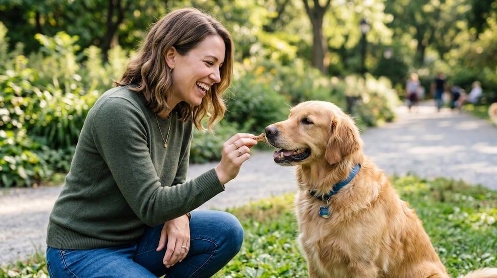 Veterinarios enseñando a un perro