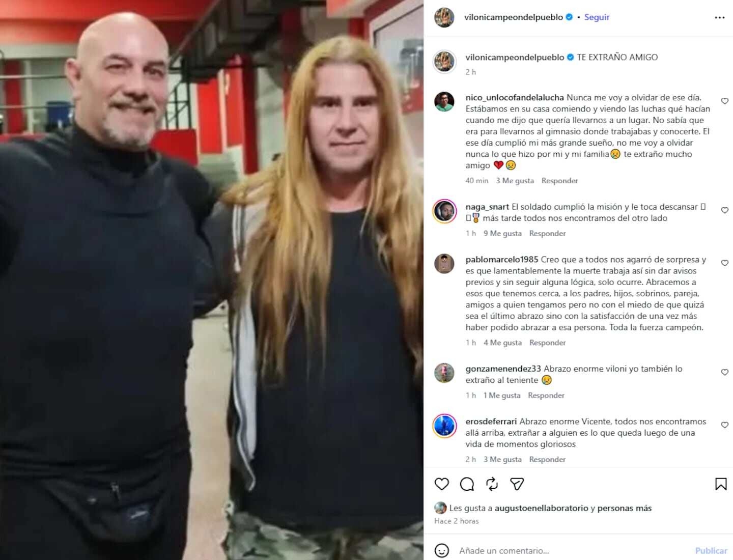Vicente Viloni y Pablo Christian Mas Albert en un evento de lucha libre