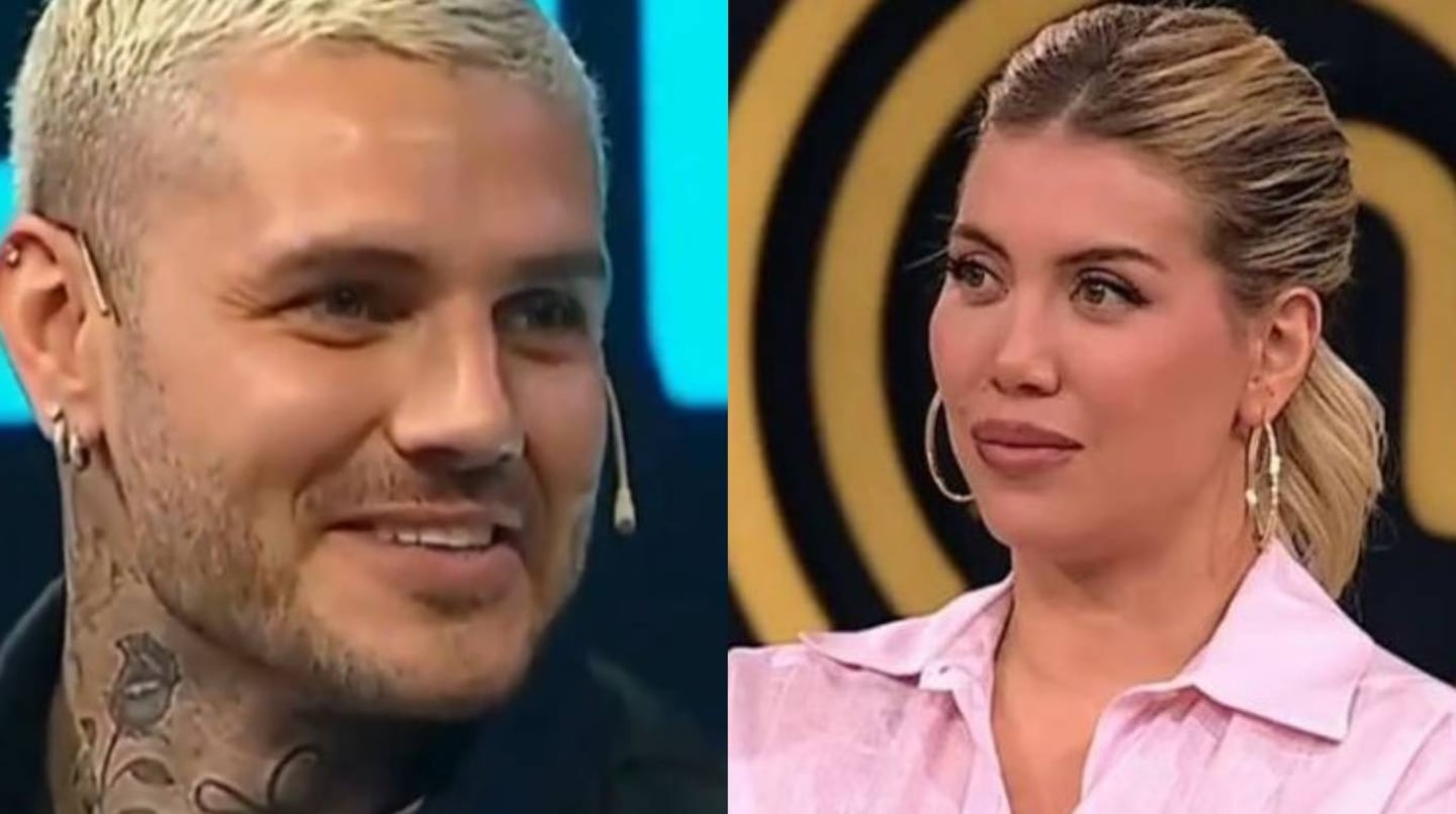 Wanda Nara y Mauro Icardi en un programa de televisión