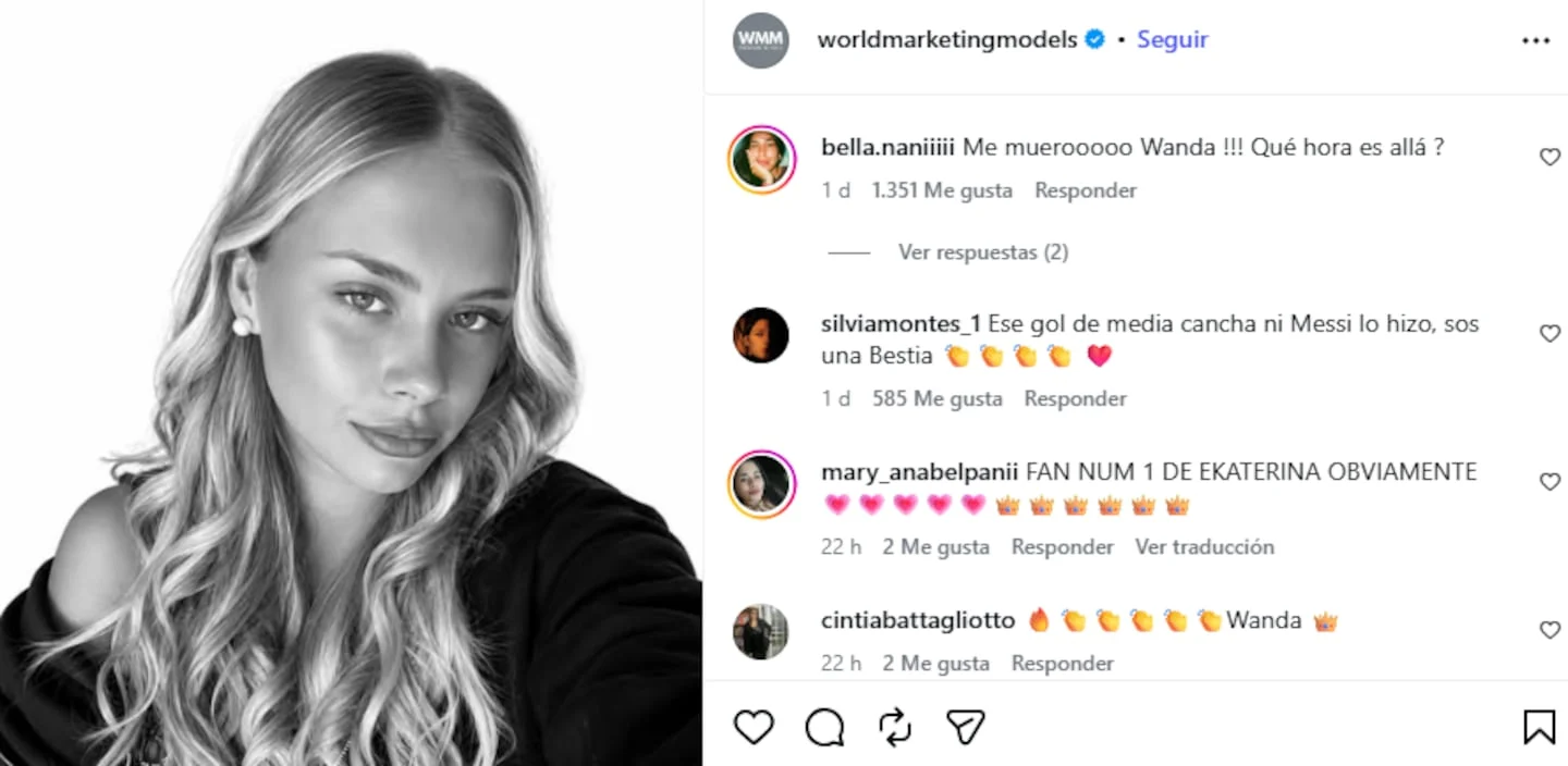 Wanda Nara y Ekaterina Ojeda en un evento de modelaje