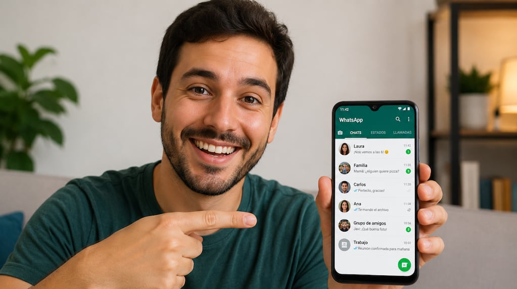Interfaz de WhatsApp mostrando la nueva función de menciones en Estados