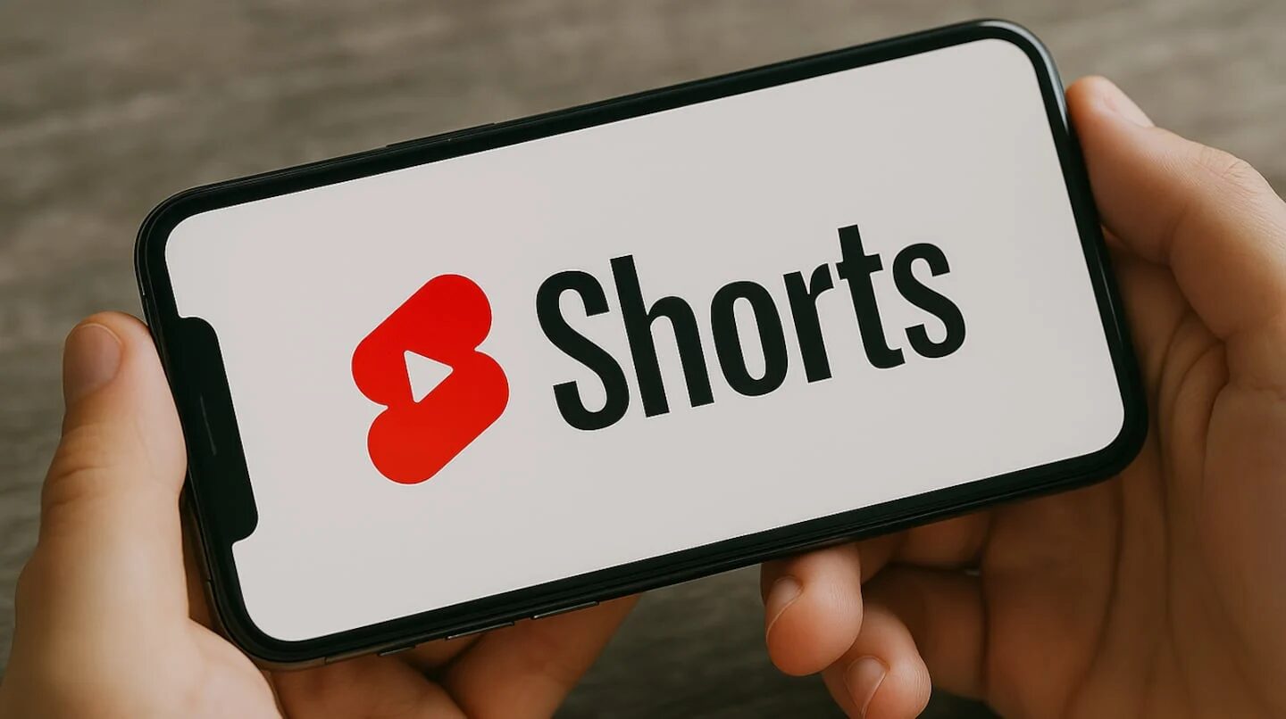 Logo de YouTube Shorts en un teléfono móvil