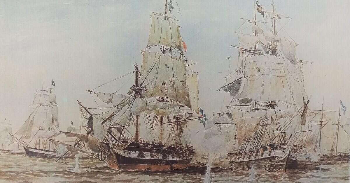 Pintura histórica del combate naval de Quilmes