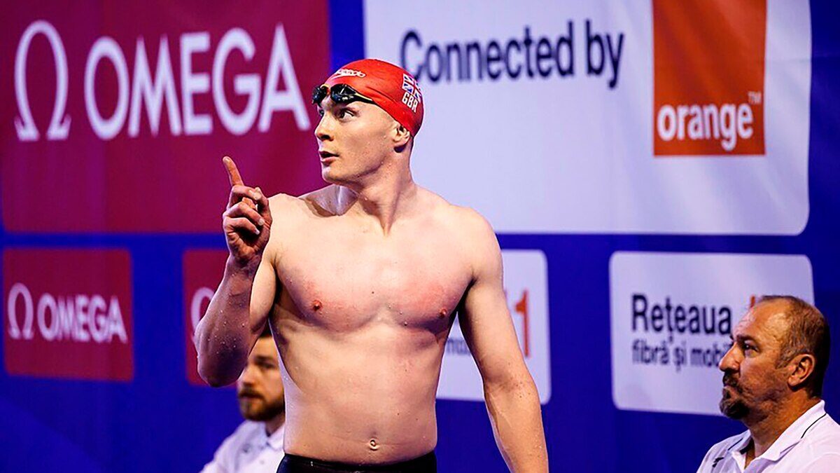 Archie Goodburn, nadador escocés, en la competencia de los Juegos de la Commonwealth