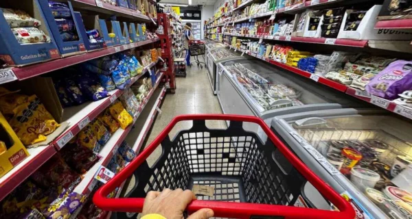 Gráfico de ventas en supermercados en Argentina