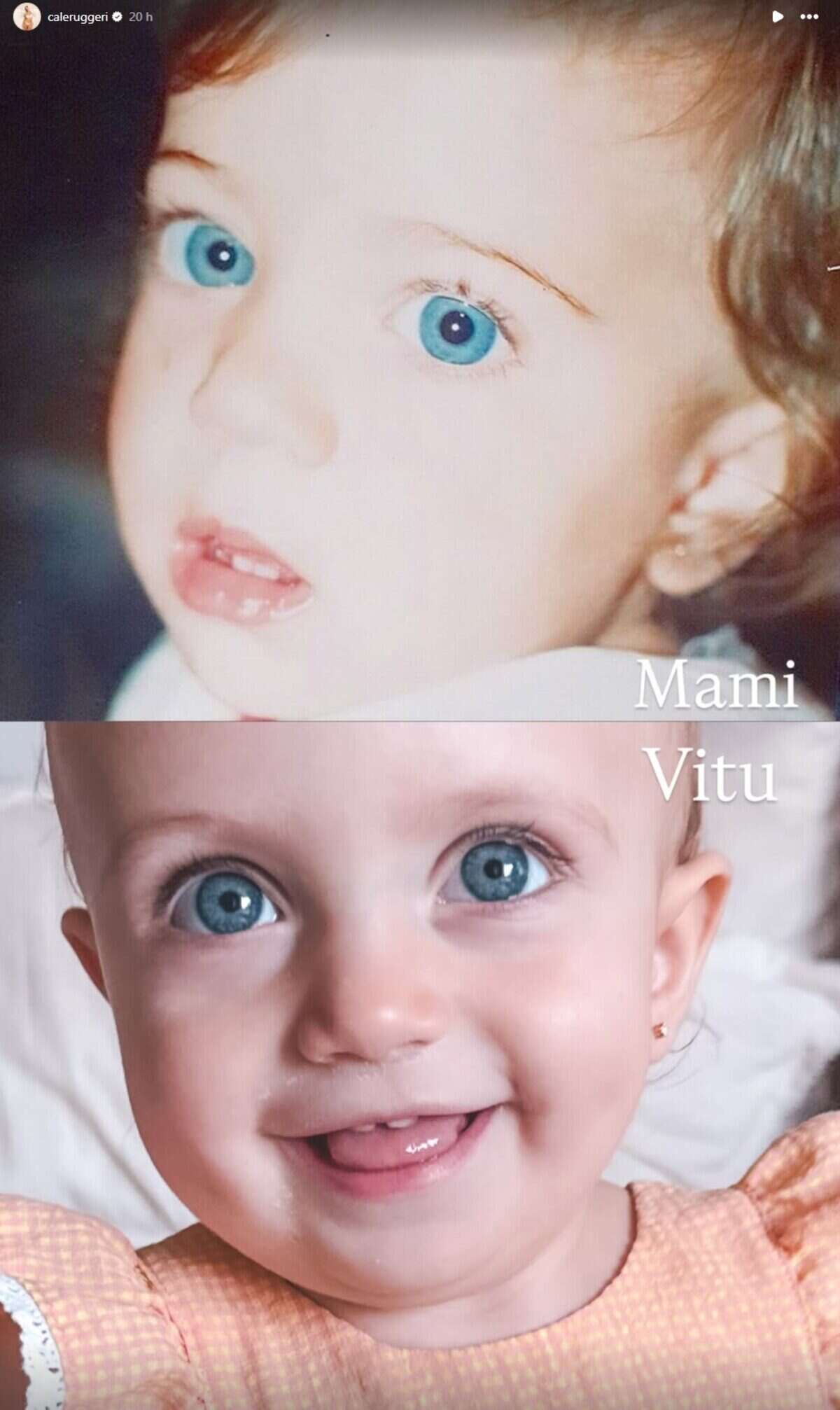 Comparación entre Cande Ruggeri de niña y su hija Vita