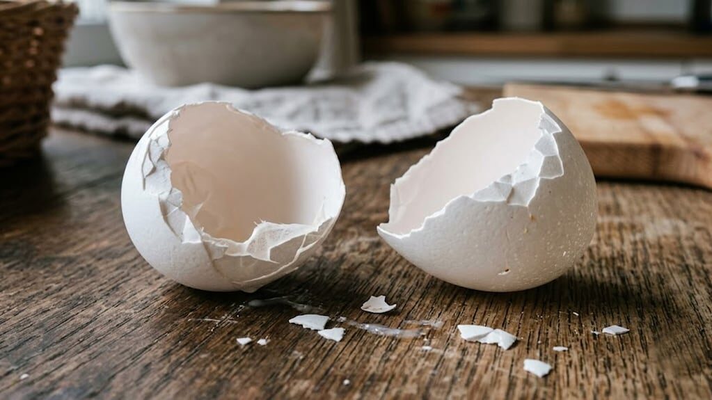 Cáscaras de huevo preparadas para la dieta de un perro