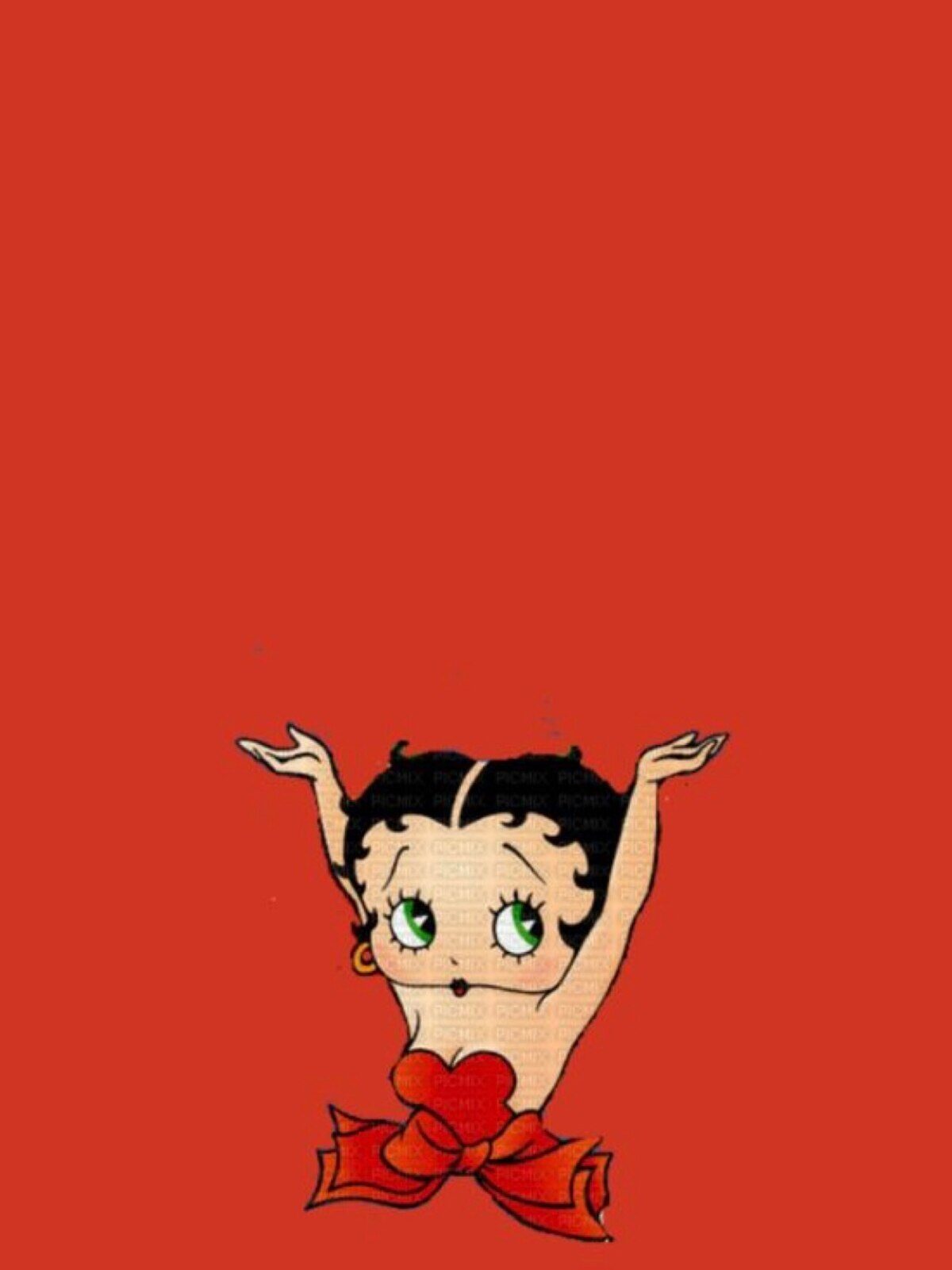 Ilustración de Betty Boop con fondo rojo