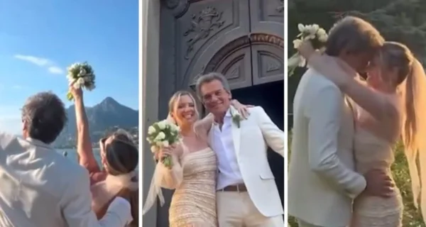 Claudio Rígoli y Elisa en su boda en Italia