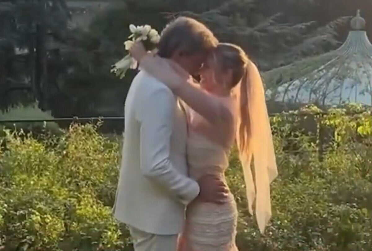 Claudio Rígoli y Elisa en su boda en Italia