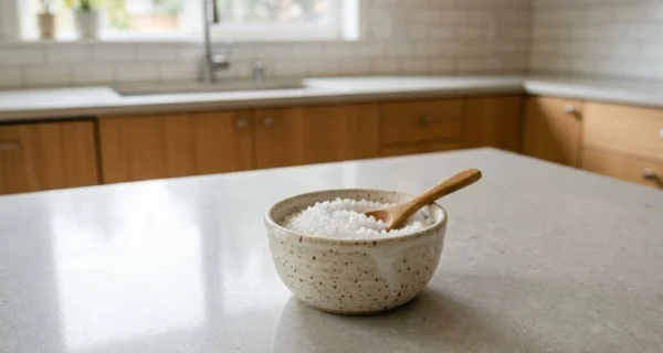Recipiente con sal para atraer prosperidad según el Feng Shui