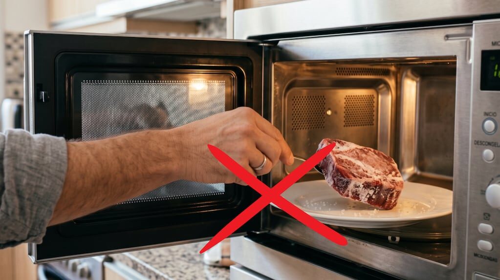 Métodos seguros para descongelar carne