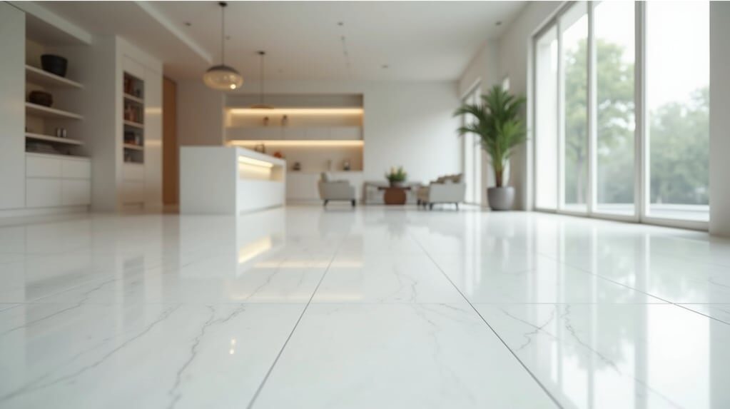 Piso de porcelanato limpio y brillante