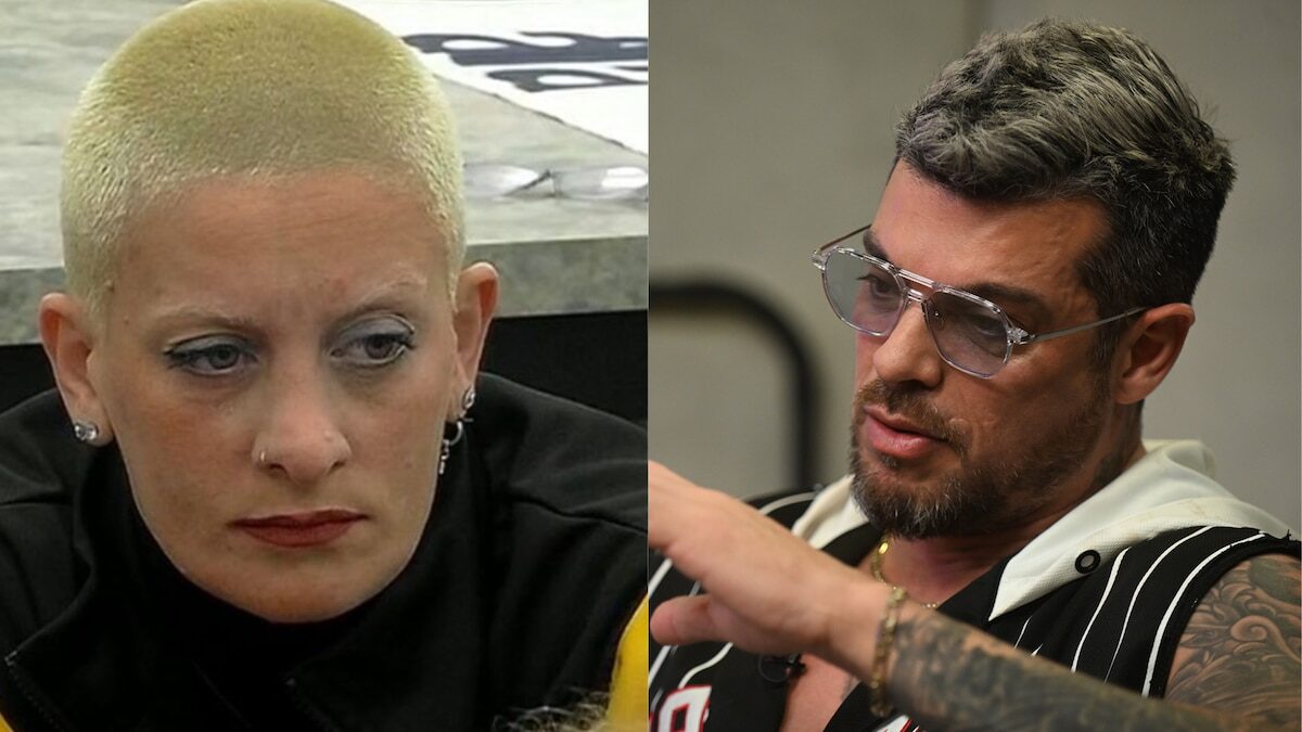 Cristian U y una participante de La Casa de los Gemelos durante una discusión