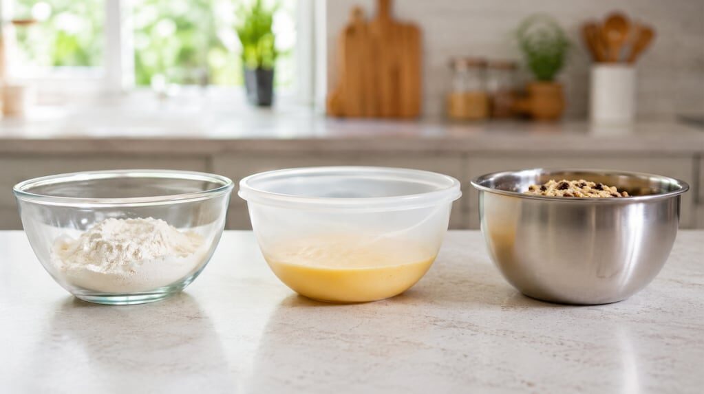 Variedad de bowls de cocina de diferentes materiales